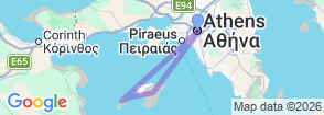 Daily Swimming Cruise in Athens – Sun, Sea & Sails Map
