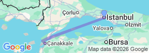 6 Day ANZAC Day Tour ;  Gallipoli, Troy & Istanbul with Dawn Service Map