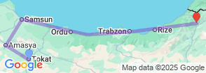 Grand Black Sea & Highland Wonders Tour – 12 Days from Tokat to Artvin Map