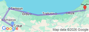 Grand Black Sea & Highland Wonders Tour – 12 Days from Tokat to Artvin Map