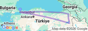 Eastern Turkey & Black Sea Highlights: 7-Day Trabzon, Ayder, Kars, Dogubeyazıt & Van Tour Map