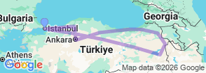 Black Sea Region and Eastern Turkey 13 days Tour Map