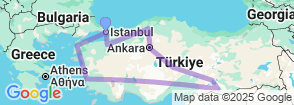 Turkey tours from Canada  16 Days  15 Nights Map