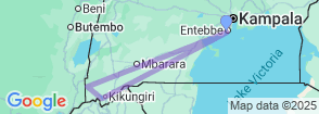 3 Day Gorilla trekking Safari in Uganda Map