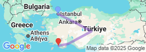 9 Day Turkish Wonders Tour: Istanbul, Cappadocia, Antalya & Fethiye Escape Map