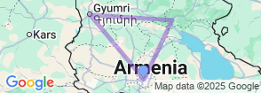 9 Day Cultural Odyssey Guaranteed Departure Tour in Armenia Map