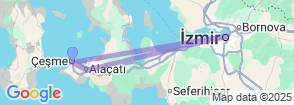 Cesme, Alacati & Izmir Private Tour with Wine Tasting & Turkish Lunch Map