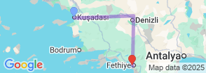 6 Day Aegean Escape: Ephesus, Pamukkale & Fethiye Tour Map