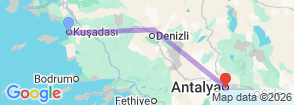 6 Day Turkey Highlights Tour: Ephesus, Pamukkale & Antalya Map