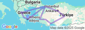 15 Day Greece & Turkey Grand Discovery Tour Map