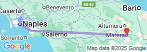 Transfer Tour: Visit Pompeii on Your Way to Matera from Naples Map