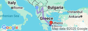 Balkan Treasures: A 8-Day Journey Through Albania, North Macedonia & Greece Map