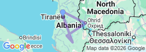 Albania in Depth: 3 Days  from  Tirana Discoveries & 3 Days of South Escapes Map