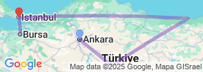 Turkey 8 Cities Tour Itinerary (9 Days / 8 Nights) Map