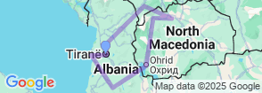 Albania, Kosovo & North Macedonia Tour (Halal Trip) Map