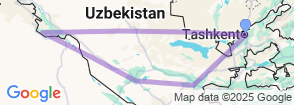 8 Days Uzbekistan Silk Road Discovery Tour Map