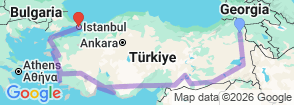 17 Day Eastern & Western Turkey Discovery Tour Map