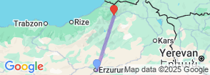 Daily Artvin Tour from Erzurum Map
