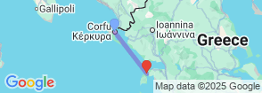 5 day/4 night Corfu to Lefkada Map