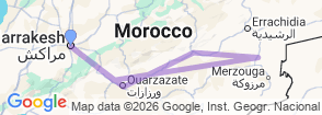Route of 1000 kasbahs from Marrakech 5 stars Map