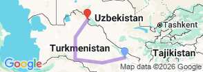 Turkmenistan Group Trip: Farap - Shavat Map
