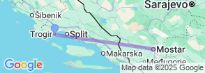 From Trogir: Mostar & Međugorje Full Day Tour with wine tasting Map