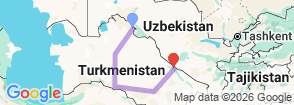 From Shavat: Amazing 4 Day Trip in Turkmenistan Map