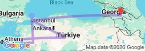 11 Day Turkey & Georgia Highlights Tour – Cappadocia, Ephesus, Istanbul & Caucasus Adventure Map