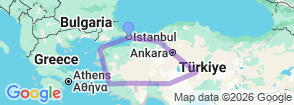 8 Days Turkey Discovery Tour: Istanbul, Gallipoli, Cappadocia, Pamukkale, Kusadasi, Bolu & Bursa (Lamp Package) Map