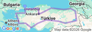 Grand Turkey Panorama Tour – 23 Days / 22 Nights Map