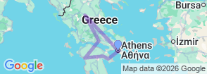 Greece Classical 4-Day Tour around Epidaurus, Mycenae, Olympia, Delphi, and Meteora from Athens Map