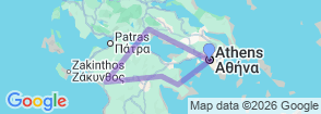 3 Days Classical Tour from Athens: Epidaurus, Mycenae, Olympia, Delphi Map
