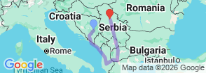 6 Balkan countries tour: From Sarajevo to Belgrade Map