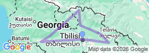 6 Days Georgia Cultural & Nature Tour Map