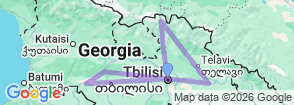 8 Days Georgia Private Tour Package Map