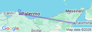 Excursion to Mount Etna and Taormina from Palermo Map