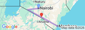 8 Days Flying wildlife & Beach Safari Map