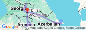 12 Days Caucasus Tour – Azerbaijan, Georgia & Armenia Highlights Map