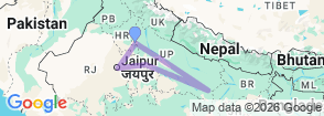 Classical India Tour (Delhi - Jaipur - Agra - Varanasi) Map