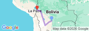 10 days discover Bolivia from Santa Cruz Map
