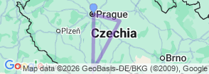 7 Day Tour: Prague & Countryside Map