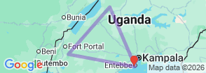 5-Day Murchison Falls & Kibale Safari Adventure Map