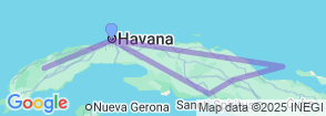 7 Days Highlights of Havana West &Central Cuba Tour Map