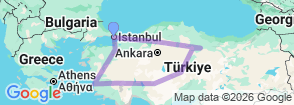 10-Day Highlights of Türkiye - Fixed Departure Tour Map