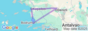 2 Days Ephesus & Pamukkale Tour from Bodrum Map