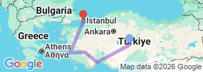 Paquete Tesoro de Turquía de 10 Días con Salida Garantizada Map