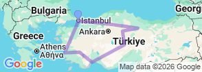 Paquete Tesoro de Turquía de 12 Días con Salida Garantizada Map