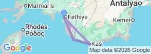 Kas, Kalkan, Patara & Kaputas Beach Tour from Fethiye & Oludeniz Map
