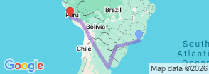 Glam South America Luxury Coach Tour 10 Days 9 Nights | Guaranteed Departures Map