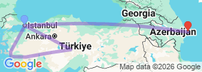 11 Days Turkey & Azerbaijan Indian Masala Tour Package Map